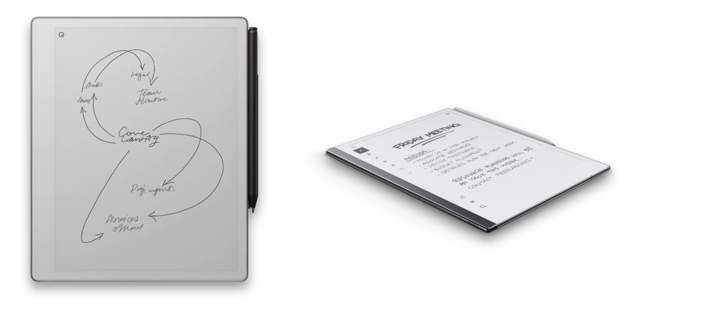 A reMarkable Pure and reMarkable 2 paper tablet side by side