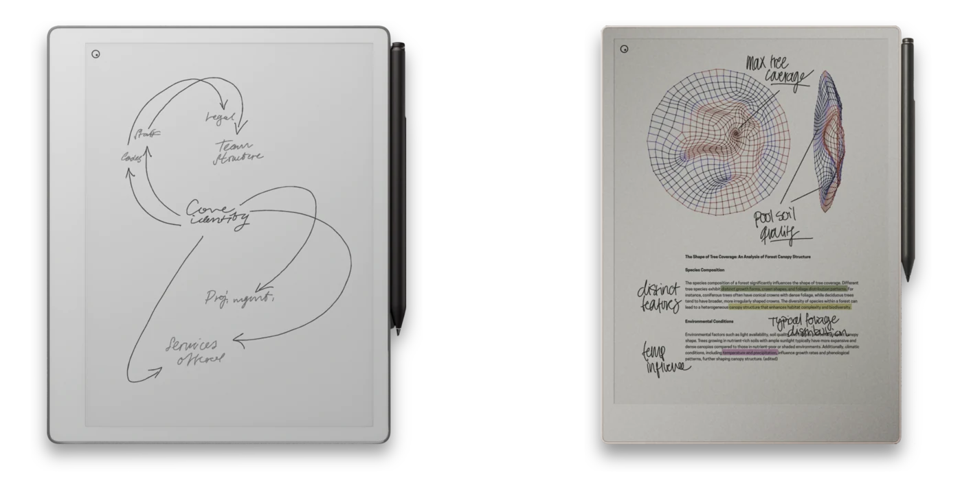 A reMarkable Paper Pure and Paper Pro side by side