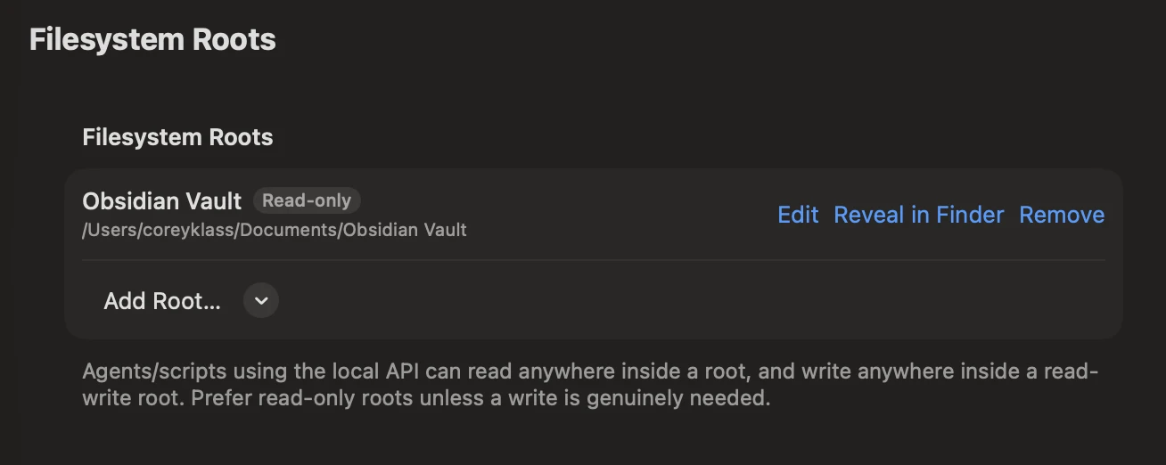 Klass-RM Uploader Filesystem Roots settings on Mac