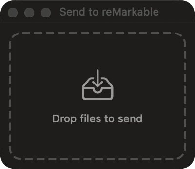 Klass-RM Uploader floating drop window on Mac