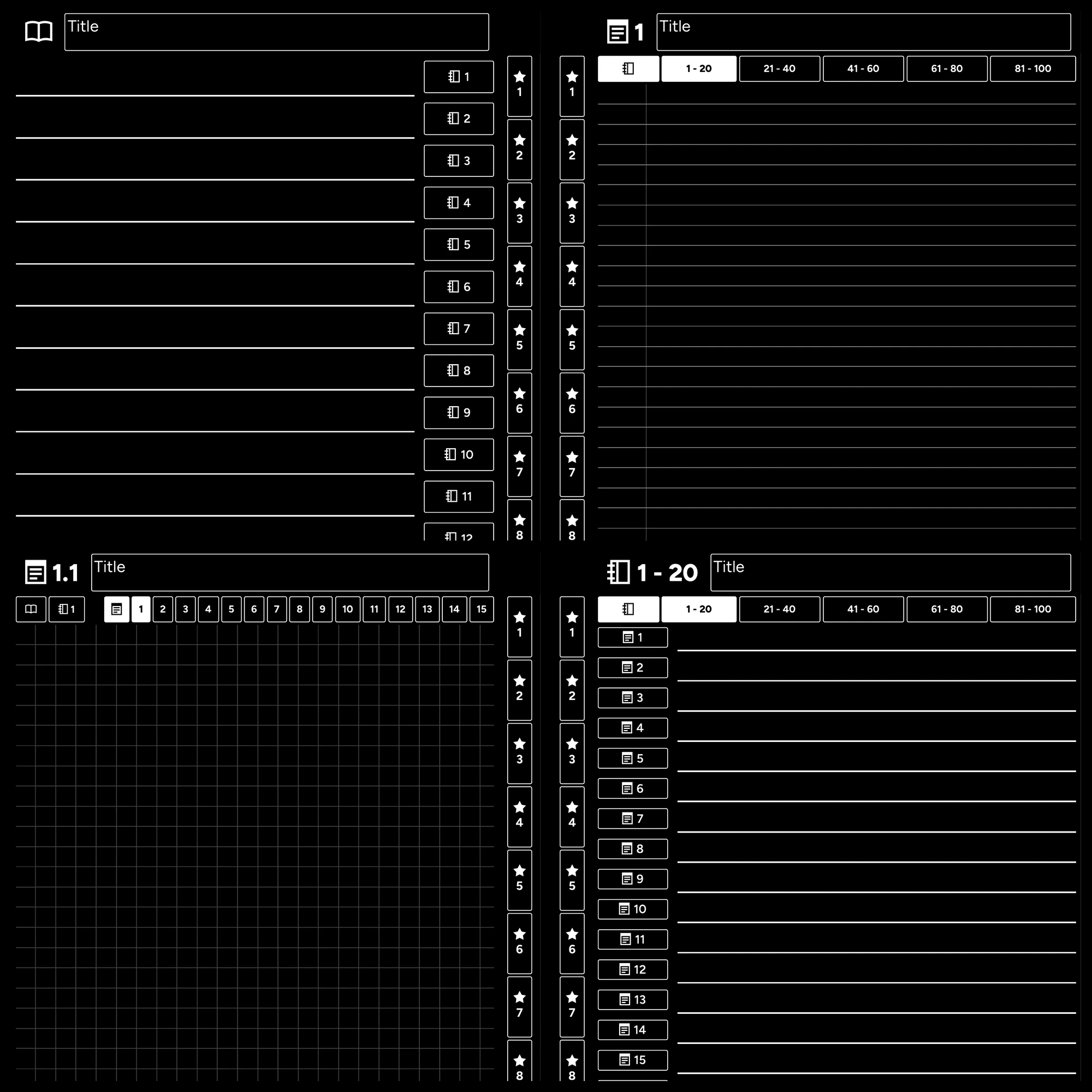 Black PDF Notebooks for reMarkable 2