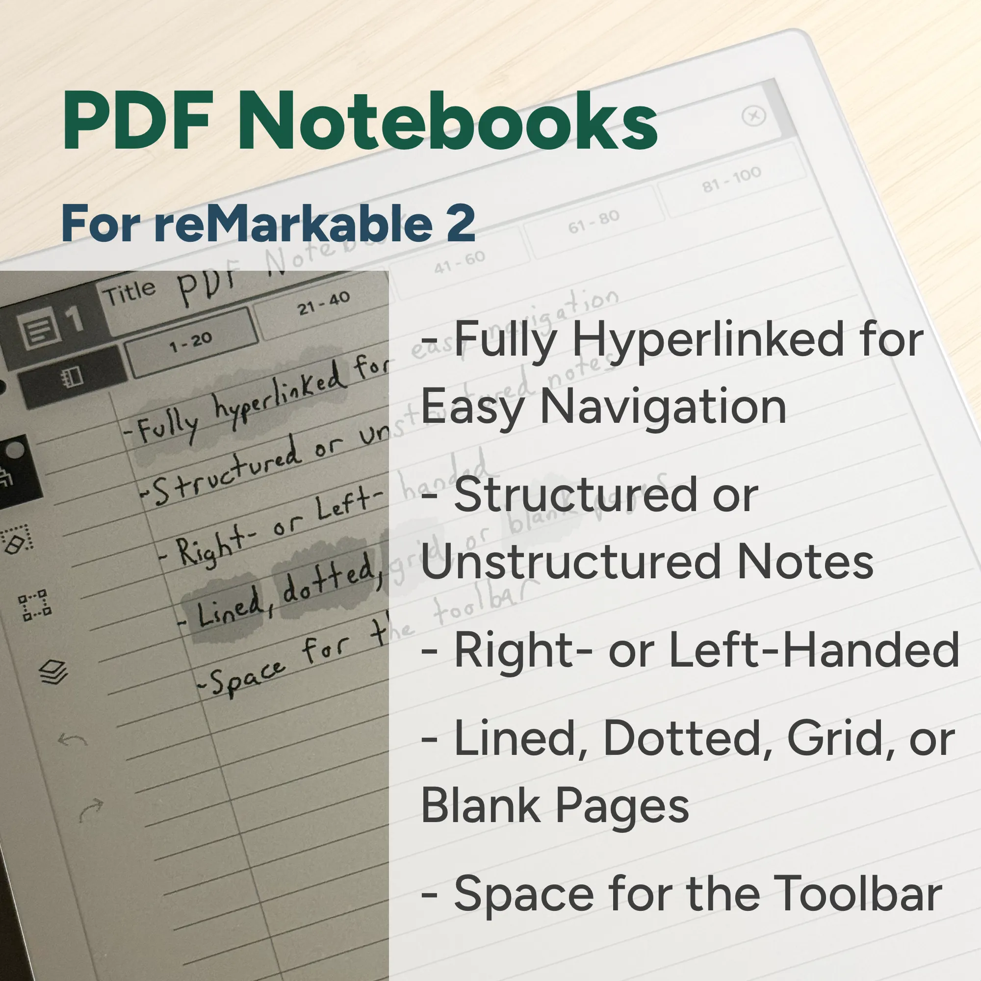 PDF Notebooks for reMarkable 2