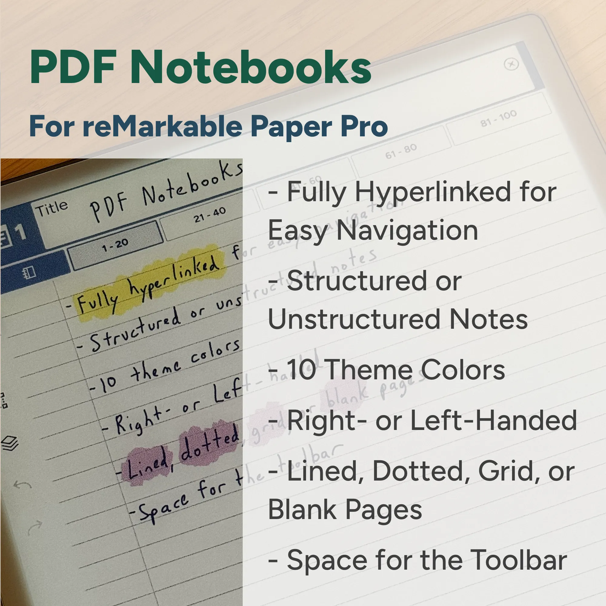 PDF Notebooks for reMarkable